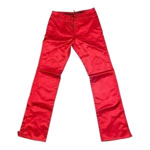 Vintage 90s LORDS Red Rockstar Lace-Up Pants Waist 30 Made in Los Angeles